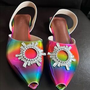 She&IN Colorful Women's Peep-Toe Slingback Shoes
